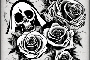 Grim reaper with a rose tattoo idea