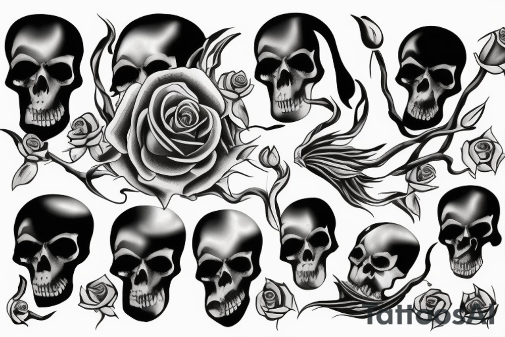 Grim reaper with a rose tattoo idea