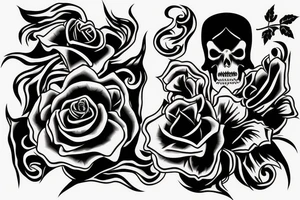 Grim reaper with a rose tattoo idea