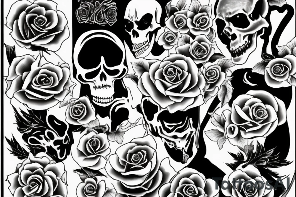 Grim reaper with a rose tattoo idea