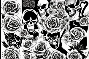 Grim reaper with a rose tattoo idea