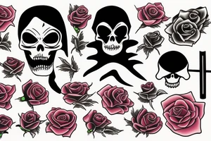 Grim reaper with a rose tattoo idea