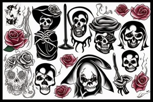 Grim reaper with a rose tattoo idea