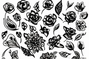 Dainty flower with semicolon on the stem tattoo idea