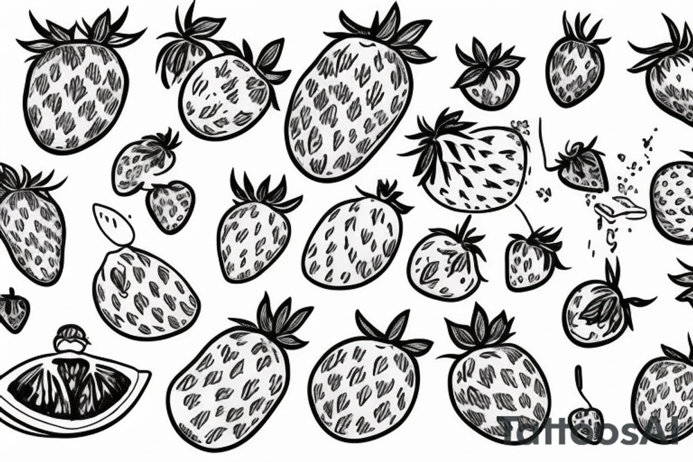 strawberry on a swing tattoo idea