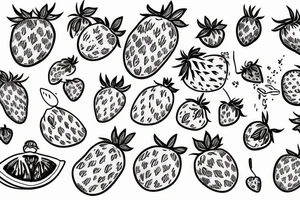 strawberry on a swing tattoo idea