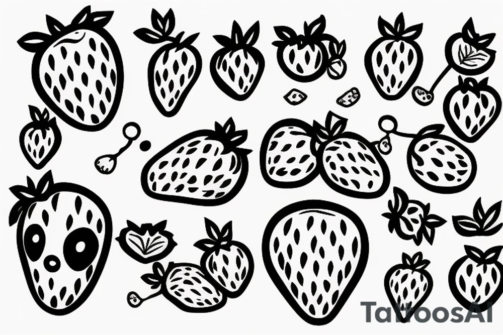 strawberry swinging tattoo idea