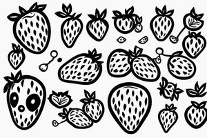 strawberry swinging tattoo idea