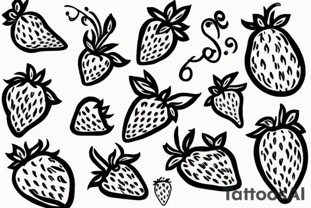 strawberry swinging tattoo idea