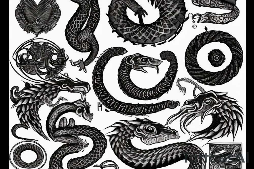 444, ouroboros, marley, ancient egypt,caos tattoo idea