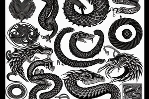 444, ouroboros, marley, ancient egypt,caos tattoo idea
