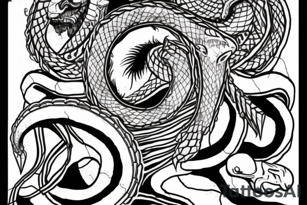 444, ouroboros, marley, ancient egypt,caos tattoo idea