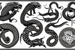 Ouroboros with ancient Egypt tattoo idea