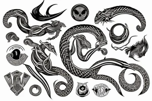 Ouroboros with ancient Egypt tattoo idea