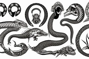 Ouroboros with ancient Egypt tattoo idea
