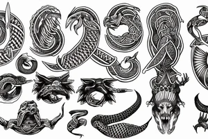 Ouroboros with ancient Egypt tattoo idea