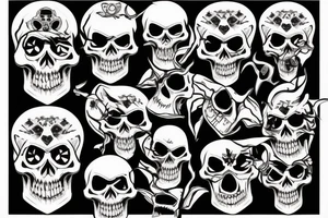 Evil skull tattoo idea