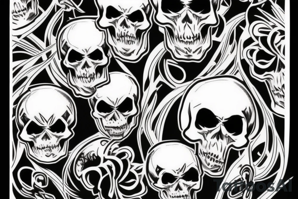 Evil skull tattoo idea