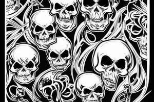Evil skull tattoo idea