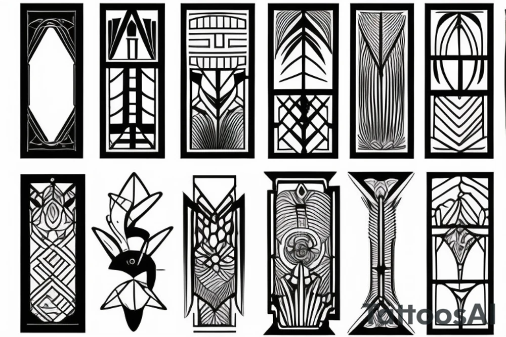 Art deco window shoulder tattoo idea