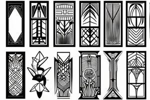 Art deco window shoulder tattoo idea