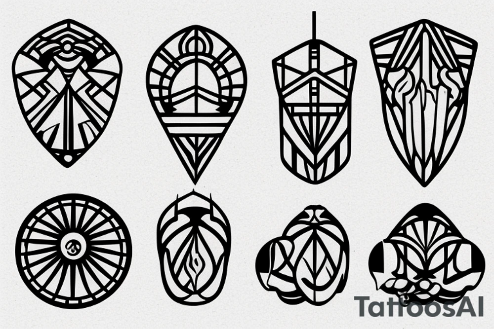 Art deco window shoulder tattoo idea