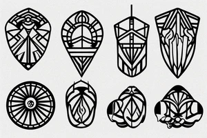Art deco window shoulder tattoo idea