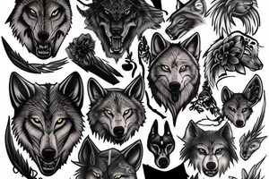 Savage wolf tattoo idea