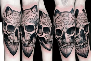 Wolf skull with Lycoris radiation around it tattoo idea