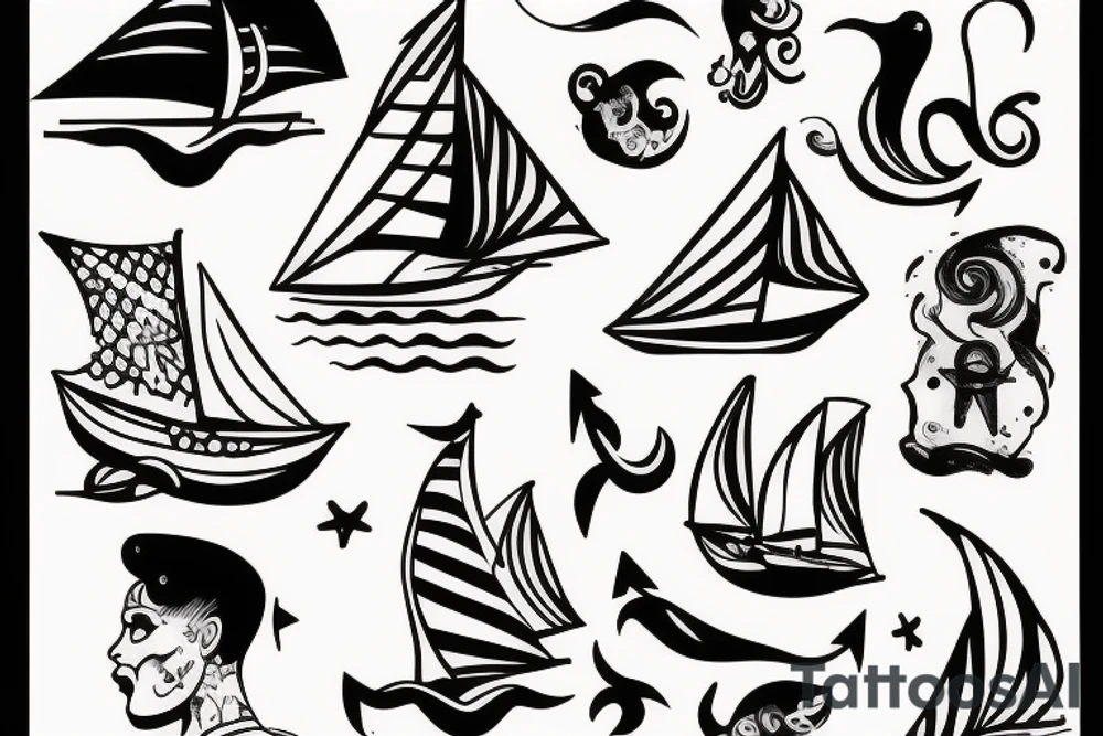 Sailor in ocean tattoo idea