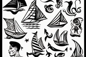 Sailor in ocean tattoo idea