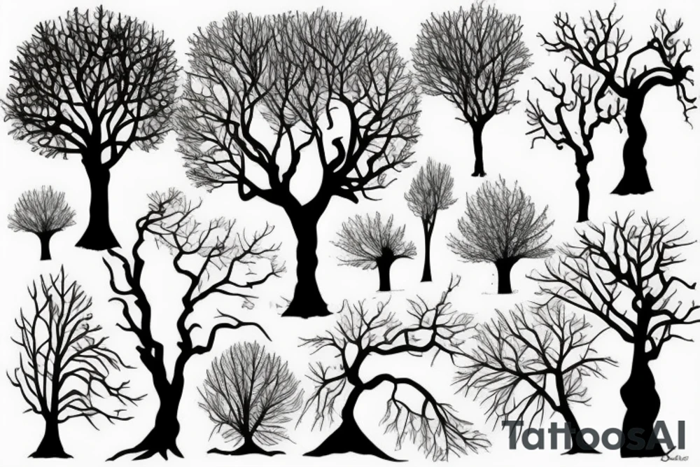tree silhouettes tattoo idea