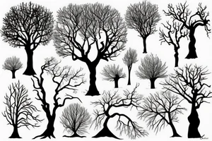 tree silhouettes tattoo idea