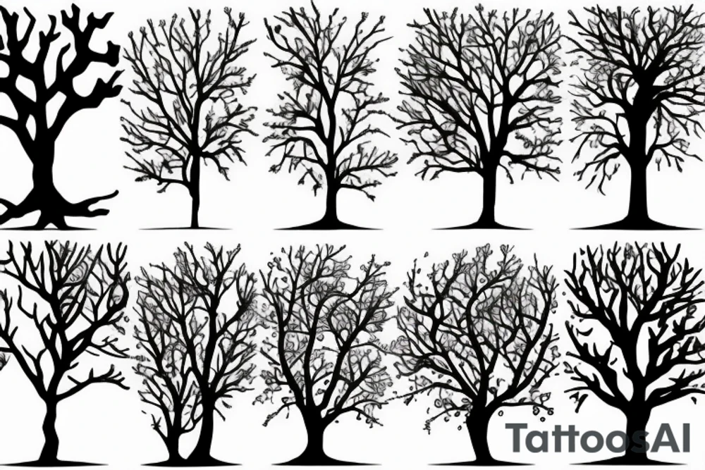 tree silhouettes tattoo idea