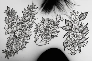 Infinity loop, flowers, leaves, nature tattoo idea