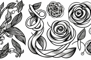 Infinity loop, flowers, leaves, nature tattoo idea