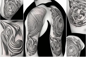 Infinity loop with nature elements tattoo idea