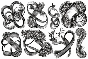 Infinity loop with nature elements tattoo idea