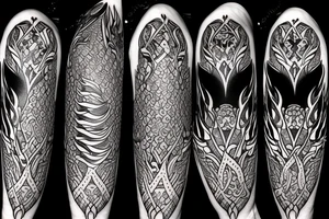 Arabian wolf in flames tattoo idea