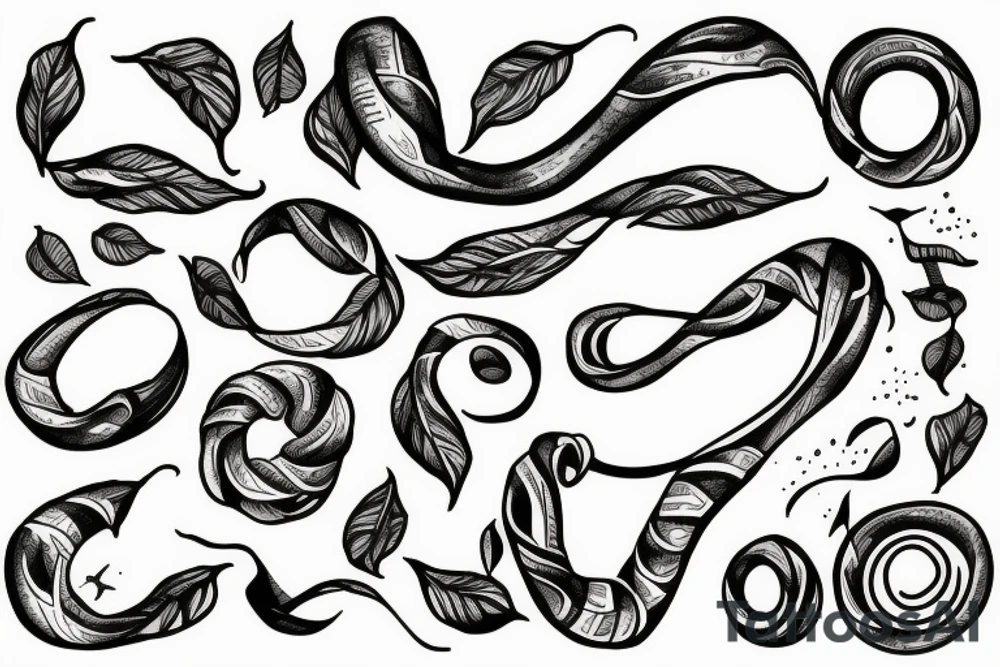 Infinity loop made of leaves tattoo idea