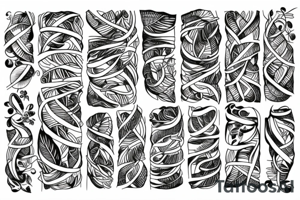 Infinity loop made of leaves tattoo idea