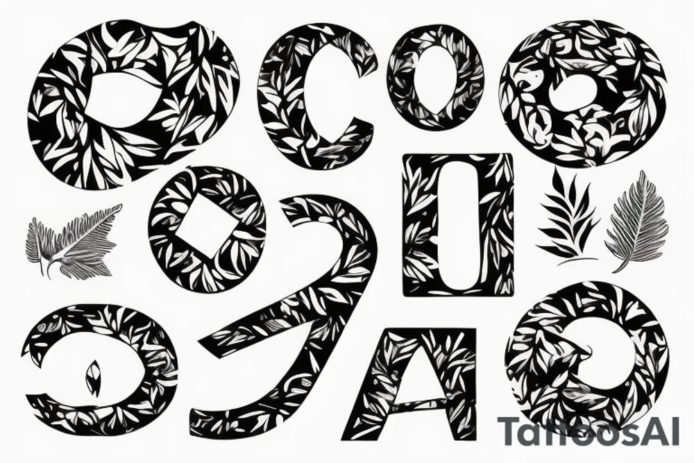 Infinity sign made of leaves tattoo idea