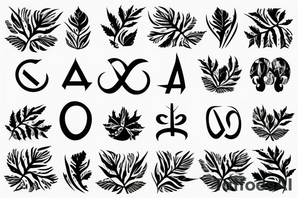 Infinity sign made of leaves tattoo idea