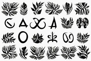 Infinity sign made of leaves tattoo idea