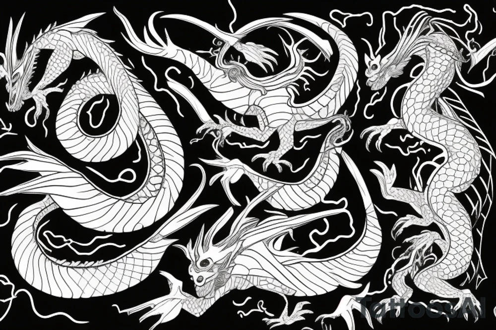 dragon wraps around body tattoo idea