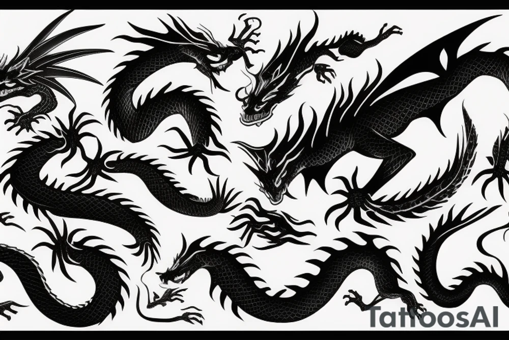 dragon wraps around body tattoo idea