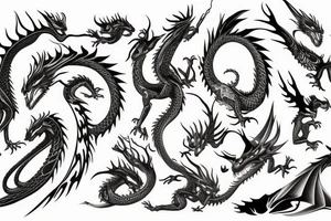 dragon wraps around body tattoo idea