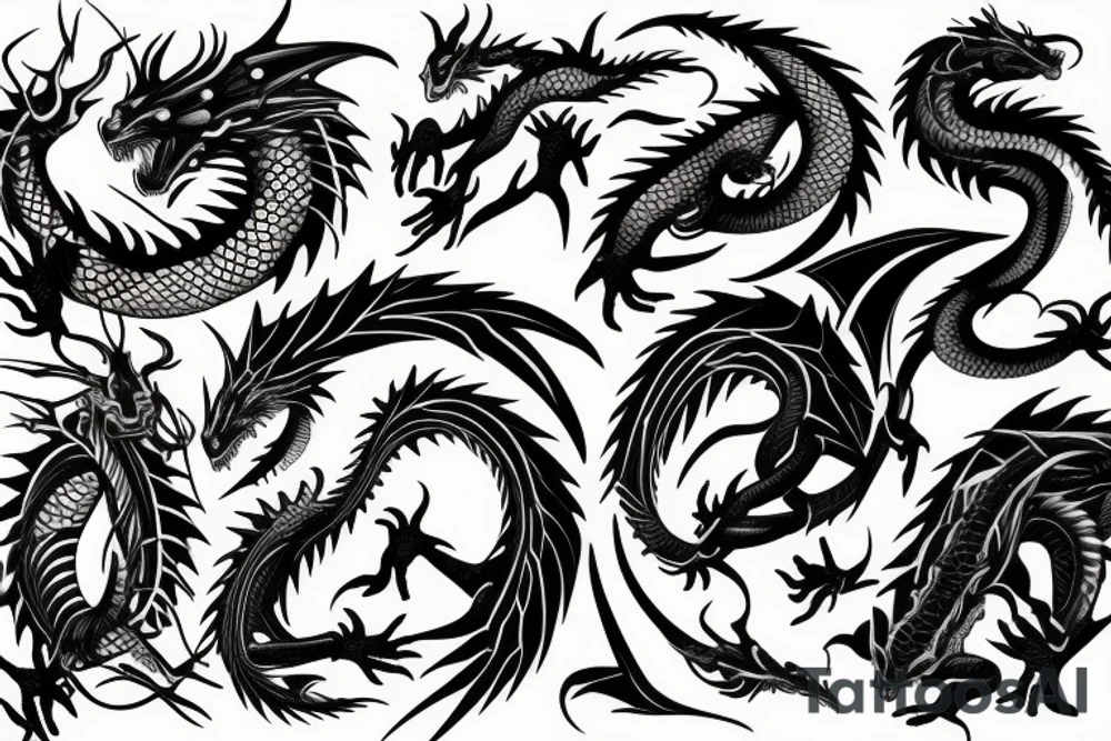 dragon wraps around body tattoo idea