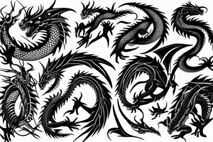 dragon wraps around body tattoo idea
