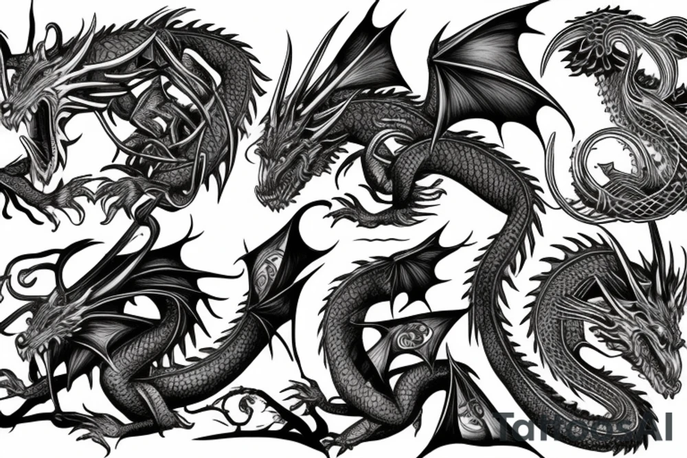 dragon, wraps around, angel, claws dig tattoo idea